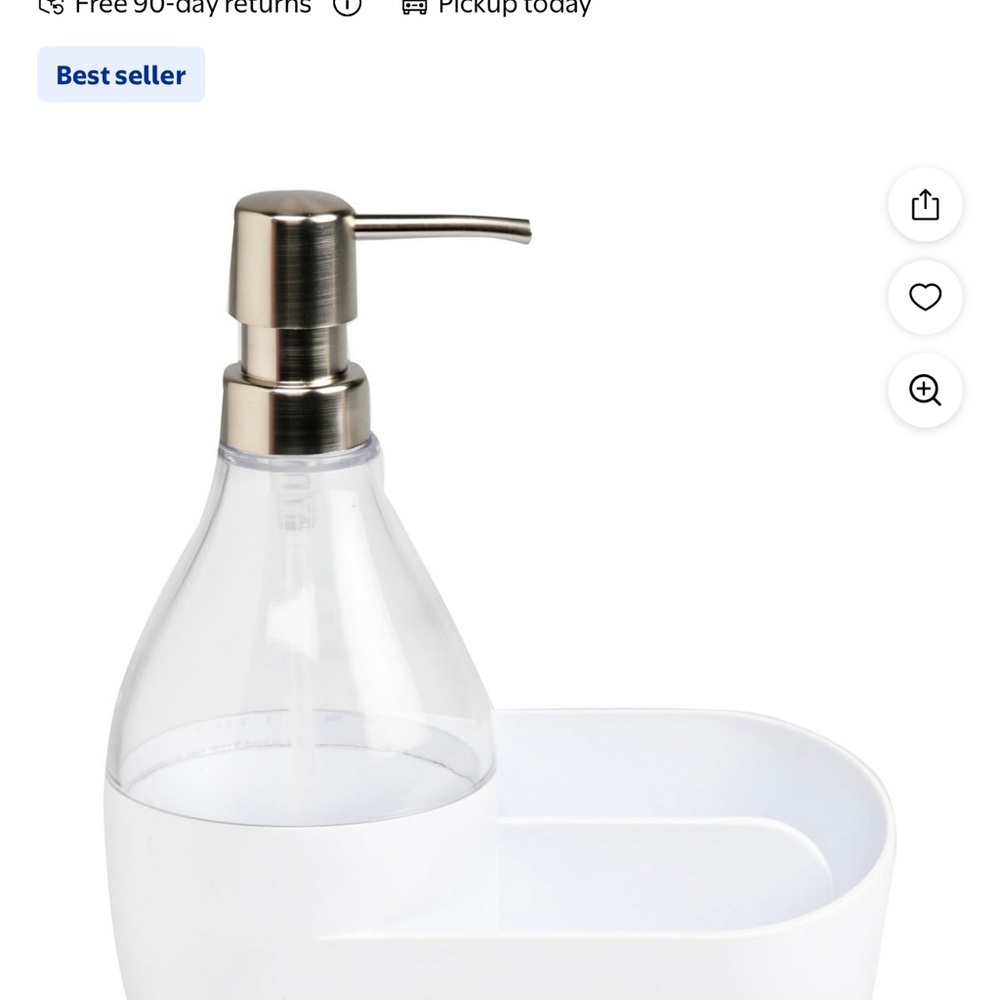 Stainless Steel and White Soap Dispenser